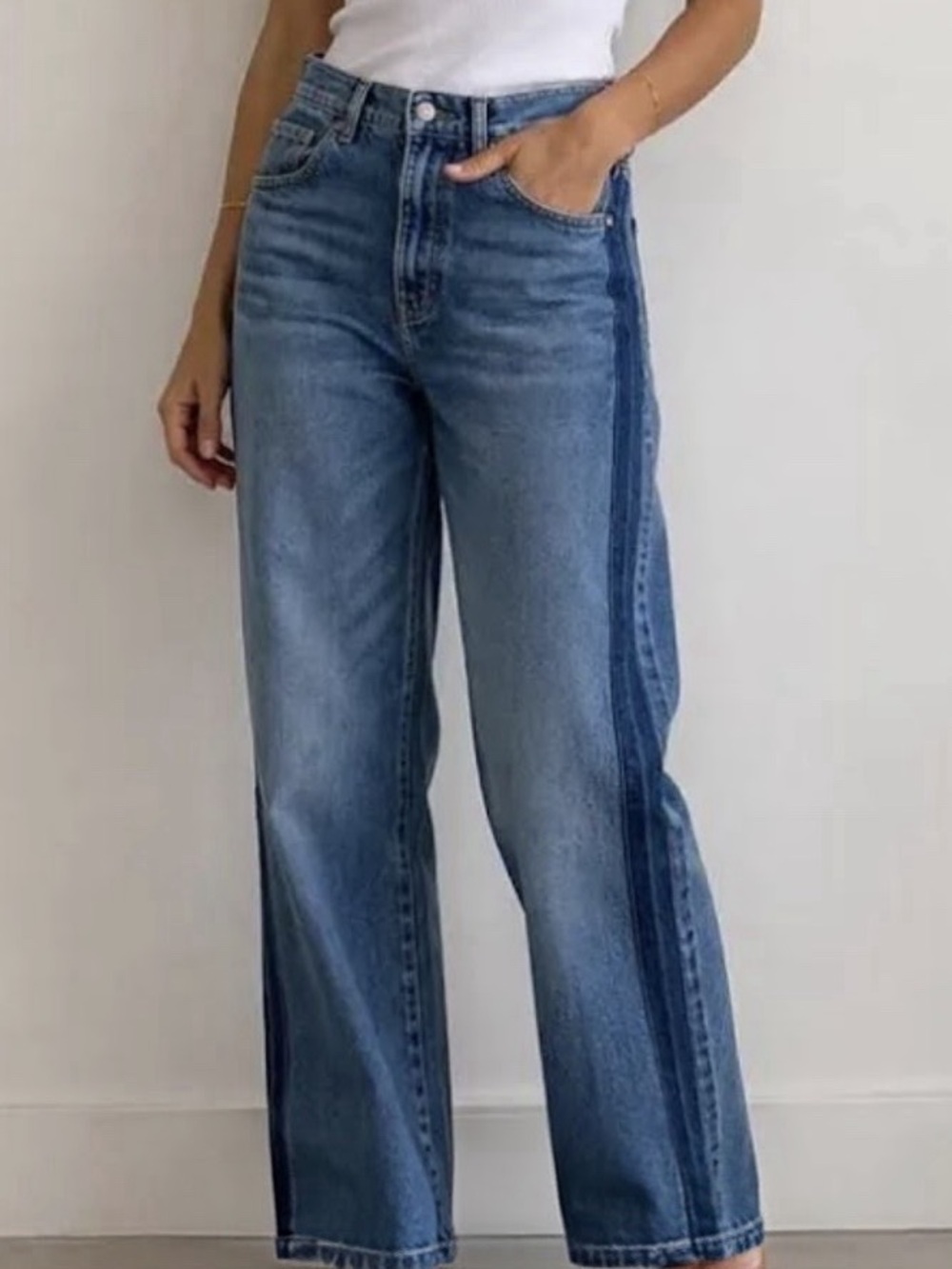 JASON WU EDIT Salina High Rise Wide Leg Relaxed Fit Modal Jeans--NWT--28